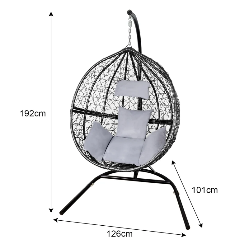 Chaise Suspendue en Rotin Noir x 2