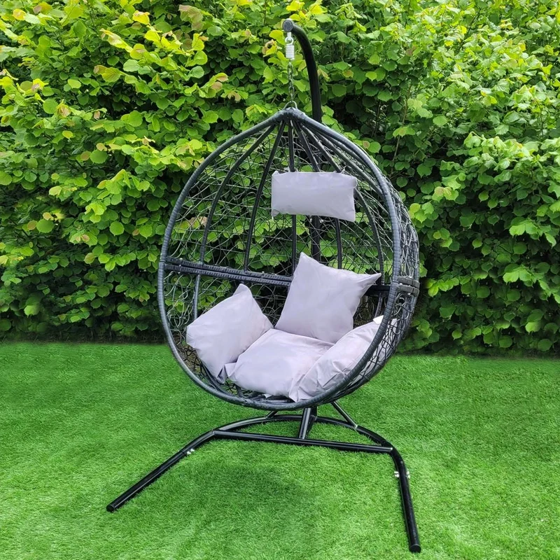 Chaise Suspendue en Rotin Noir x 2
