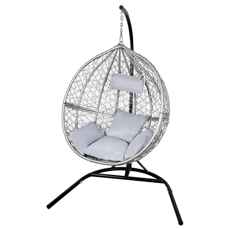 Chaise Suspendue en Rotin Gris