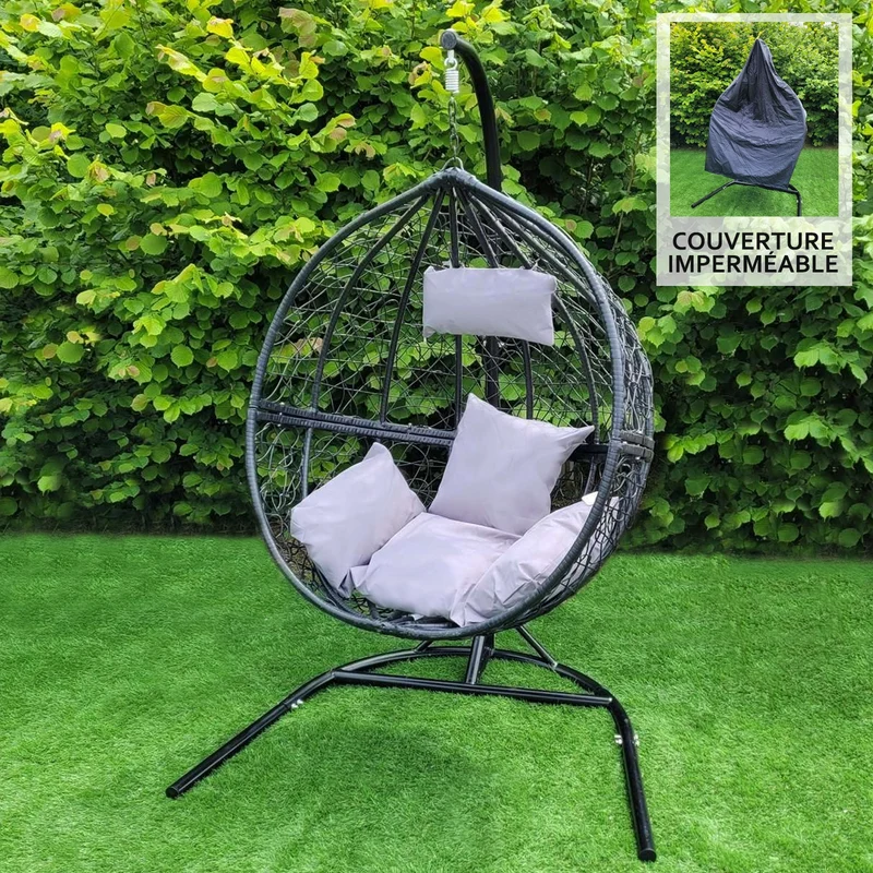 Chaise Suspendue en Rodin Noir