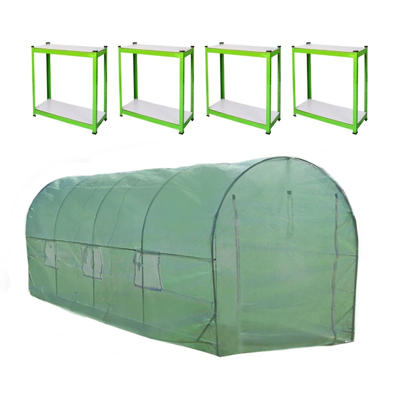 Serre Polytunnel 19mm 5m x 2m avec Étagères