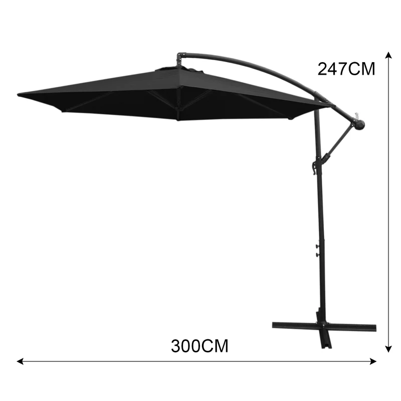 Parasol Déporté de 3 m - Noir