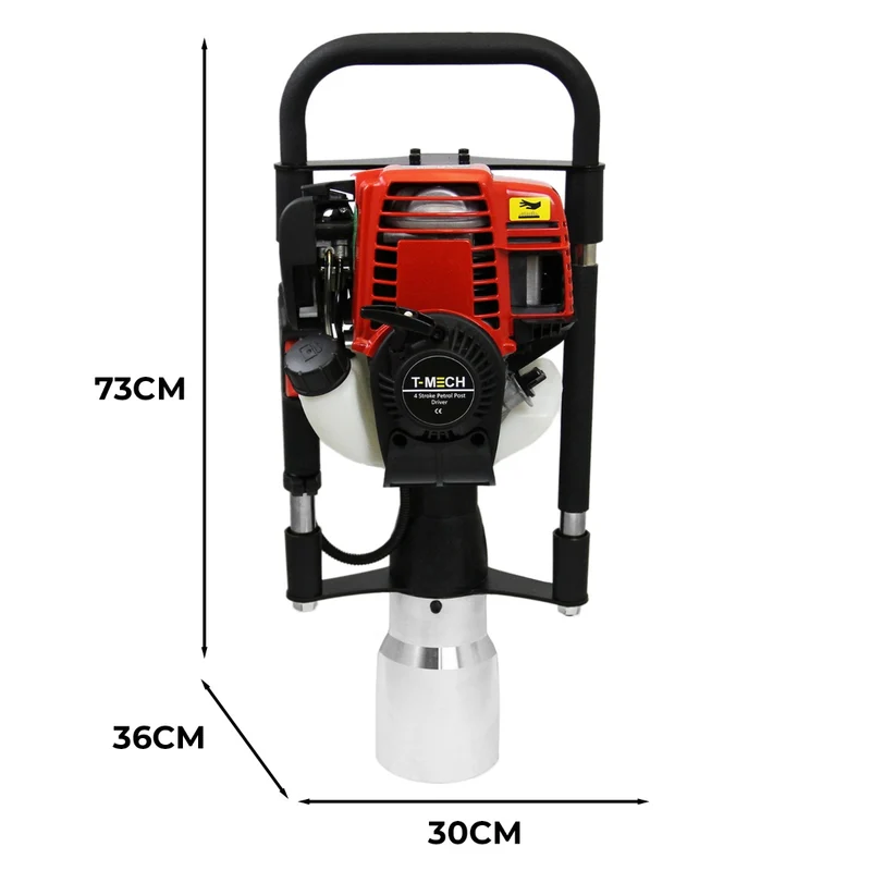T-Mech - Tarière de Terre & Enfonce Poteaux à 4 Temps 120 mm
