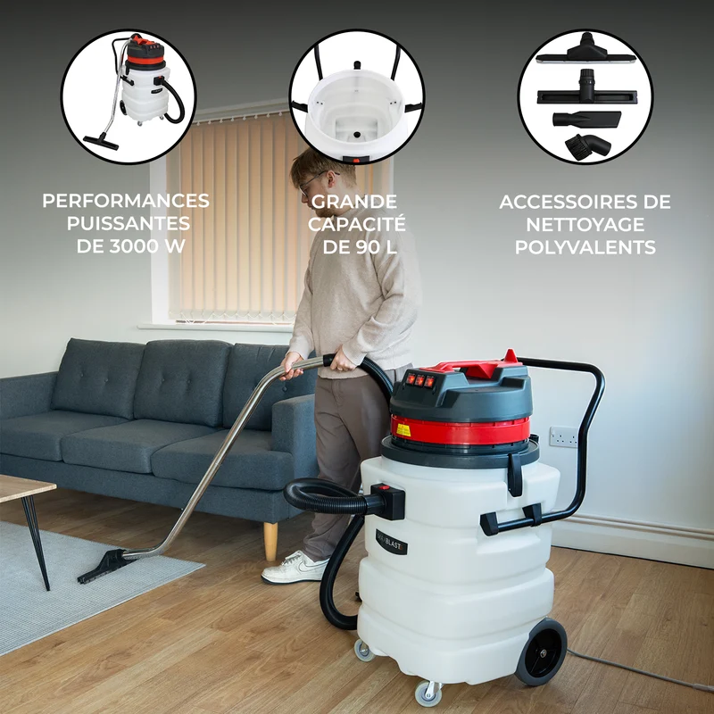 MAXBLAST Aspirateur Industriel 90 L Sec & Humide
