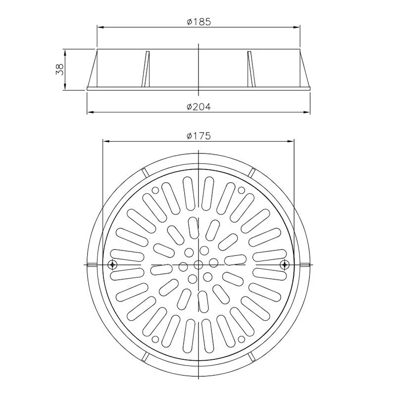 Astralpool - Reja de drenaje Ø200 mm en acero inoxidable para piscina
