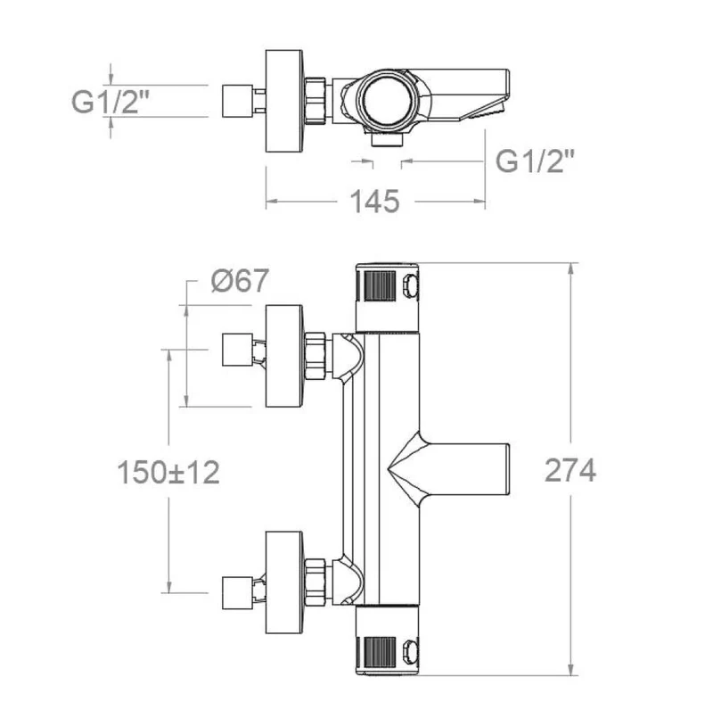 Ramon Soler - Grifo de baño-ducha termostático Termotech cromo