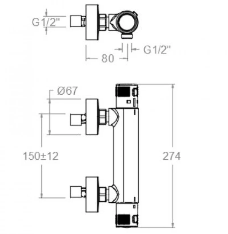Ramon Soler - Grifo de ducha termostático Termotech cromo