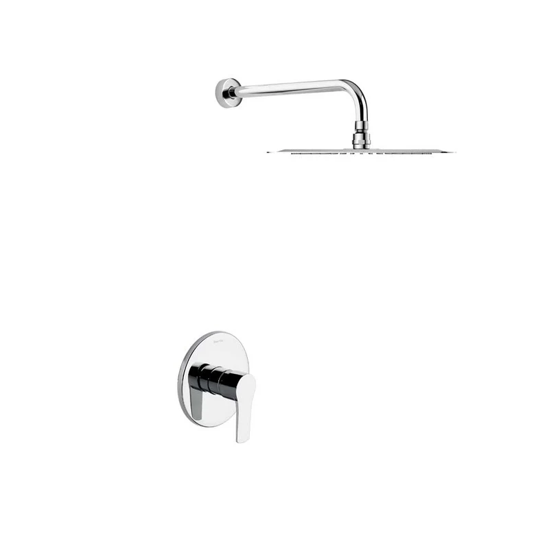 Ramon Soler - Conjunto de ducha empotrado monomando 1 vía Titanium con rociador metálico Ø240 mm cromo