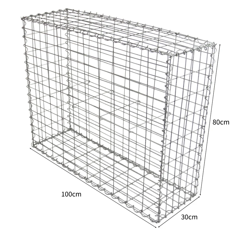 Lot de 4 Paniers de Gabions 100 cm x 80 cm x 30 cm