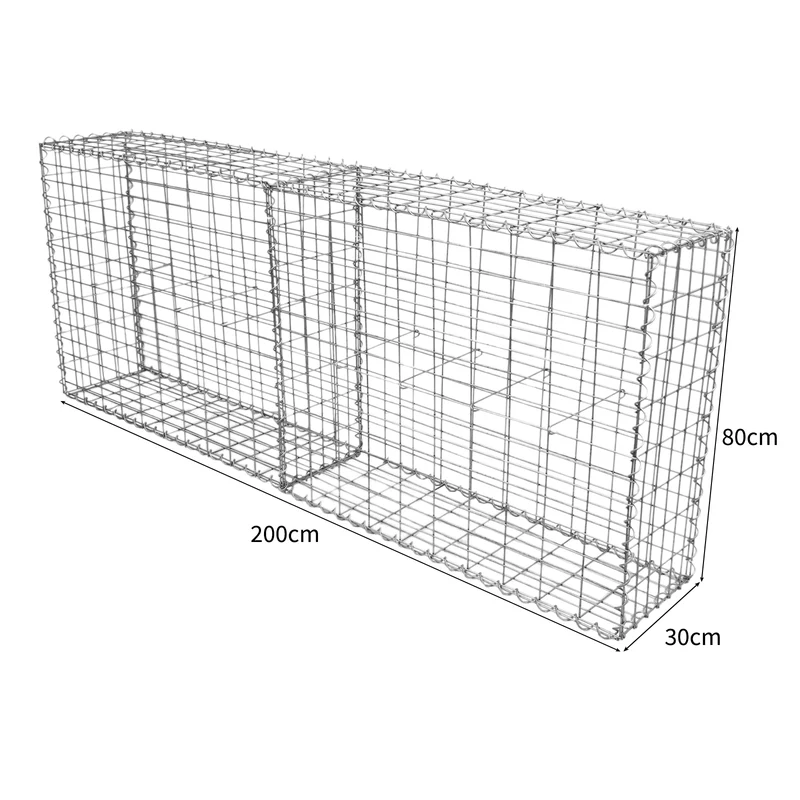 Lot de 4 Paniers de Gabions 100 cm x 80 cm x 30 cm