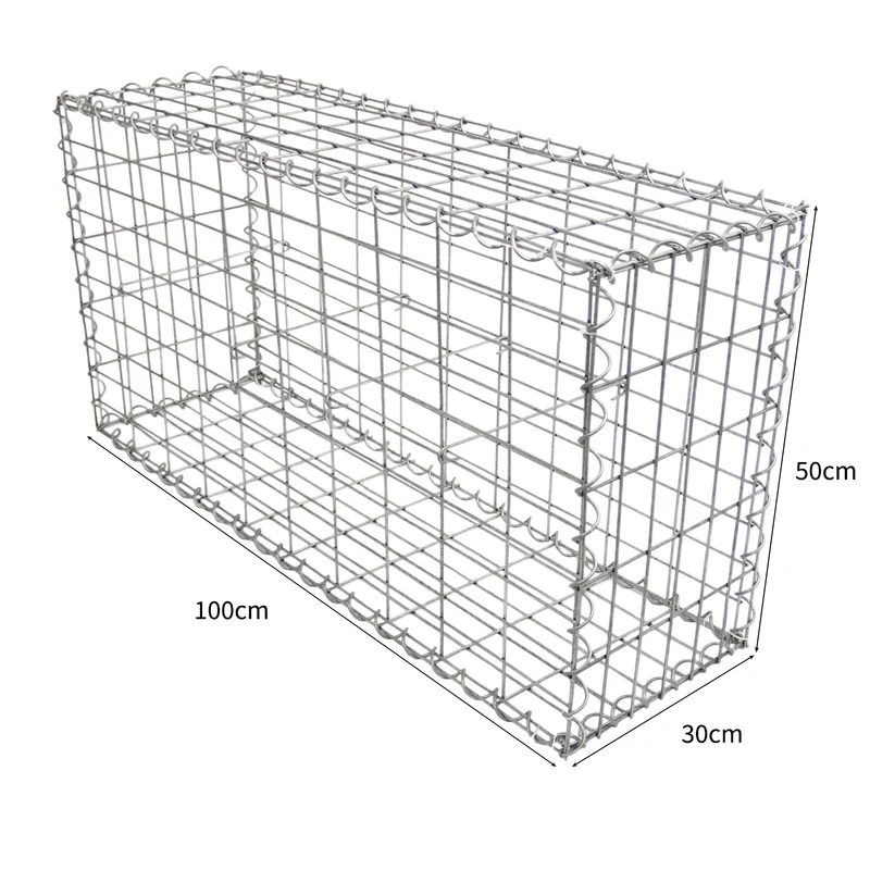 Lot de 6 Paniers de Gabions 100 cm x 50 cm x 30 cm