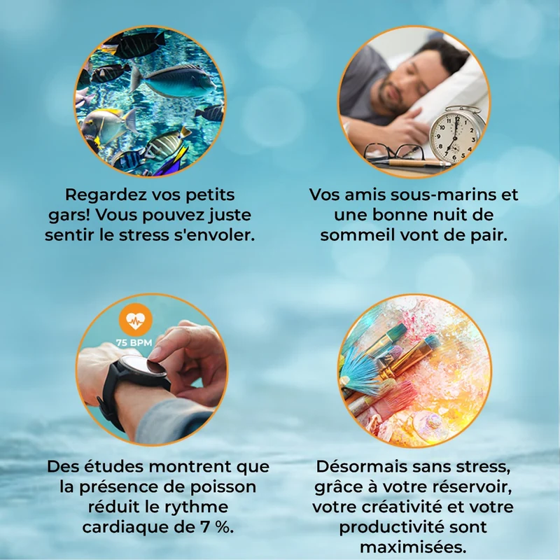 Aquarium Blanc, Meuble de Support & Gravier Noir