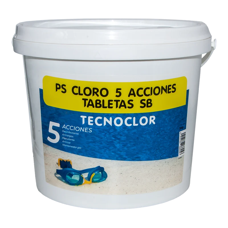 Cloro 5 Acciones Tecnoclor 16423 – Tabletas de 250 g, 5 kg