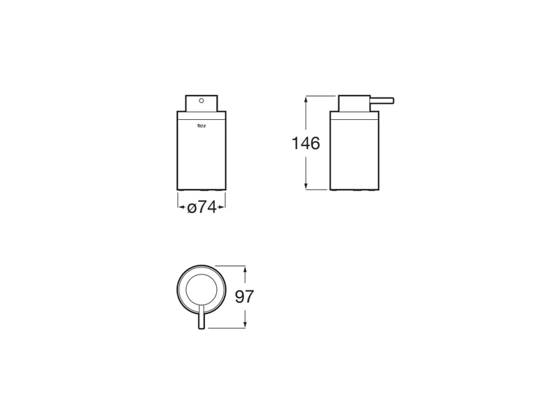 Roca - Dosificador de encimera Hotels Round Negro Mate A817589C40