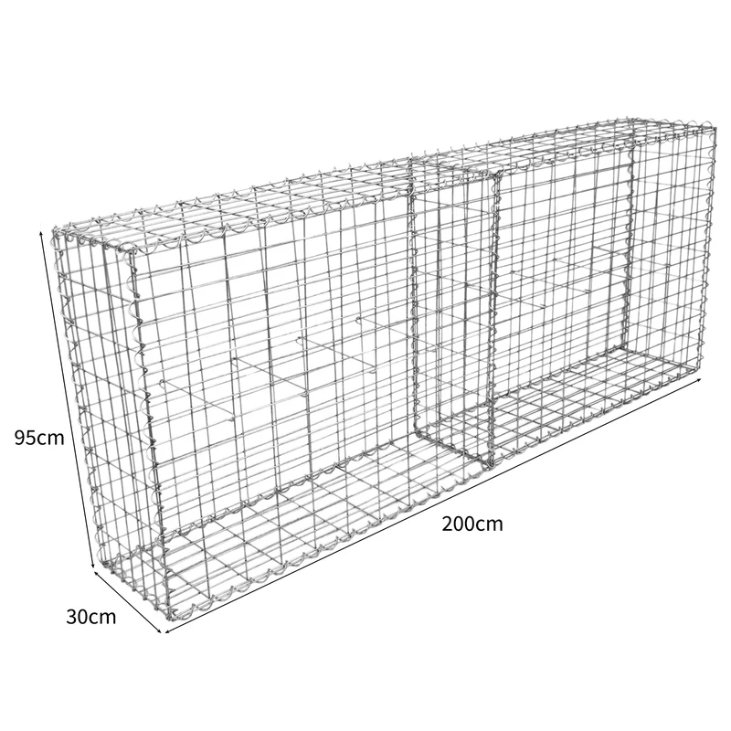 Lot de 2 Paniers de Gabions 100 cm x 95 cm x 30 cm
