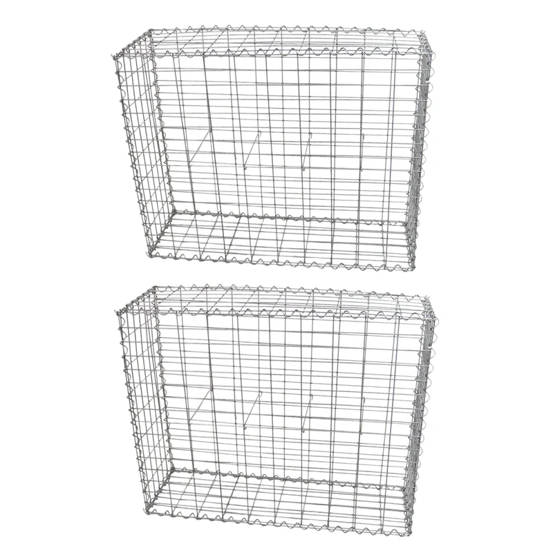 Lot de 2 Paniers de Gabions 100 cm x 80 cm x 30 cm