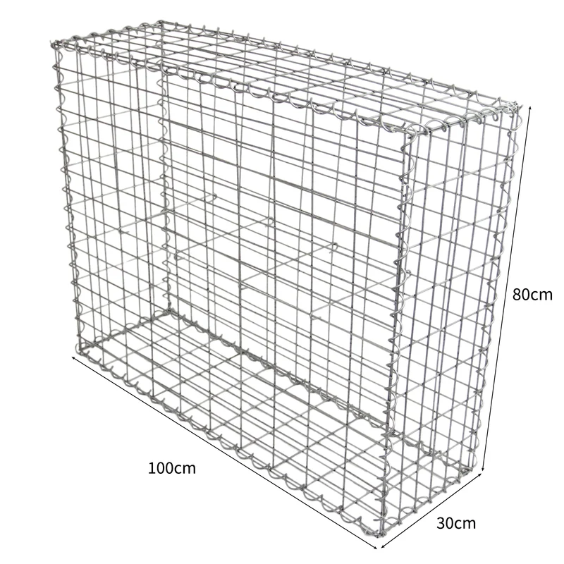 Lot de 2 Paniers de Gabions 100 cm x 80 cm x 30 cm