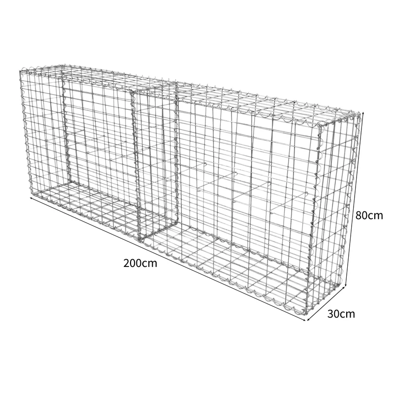 Lot de 2 Paniers de Gabions 100 cm x 80 cm x 30 cm