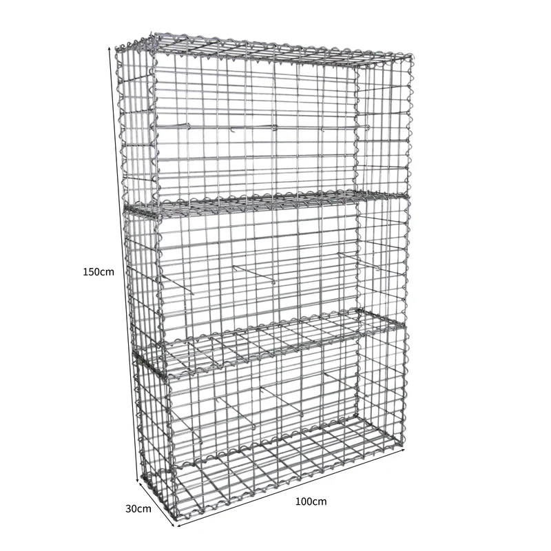 Lot de 3 Paniers de Gabions 100 cm x 50 cm x 30 cm