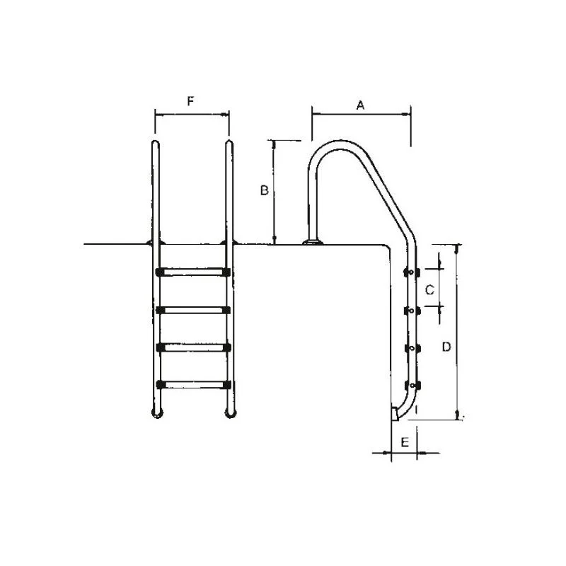 Escalera AstralPool Standard AISI-316 de 4 peldaños – 05478