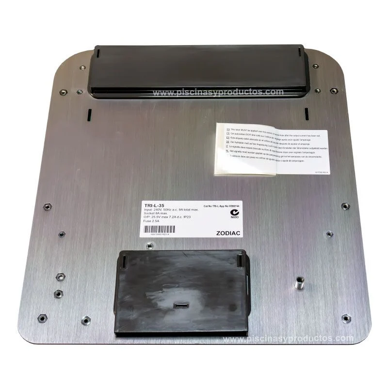 Conjunto carta electrónica alimentación con soporte aluminio y ventilador para Electrolisis Tri y Tri Expert de Zodiac
