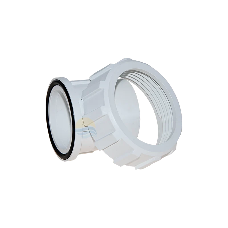 Racor blanco a rosca 1½" C/ junta tórica clorador salino Zodiac LM2