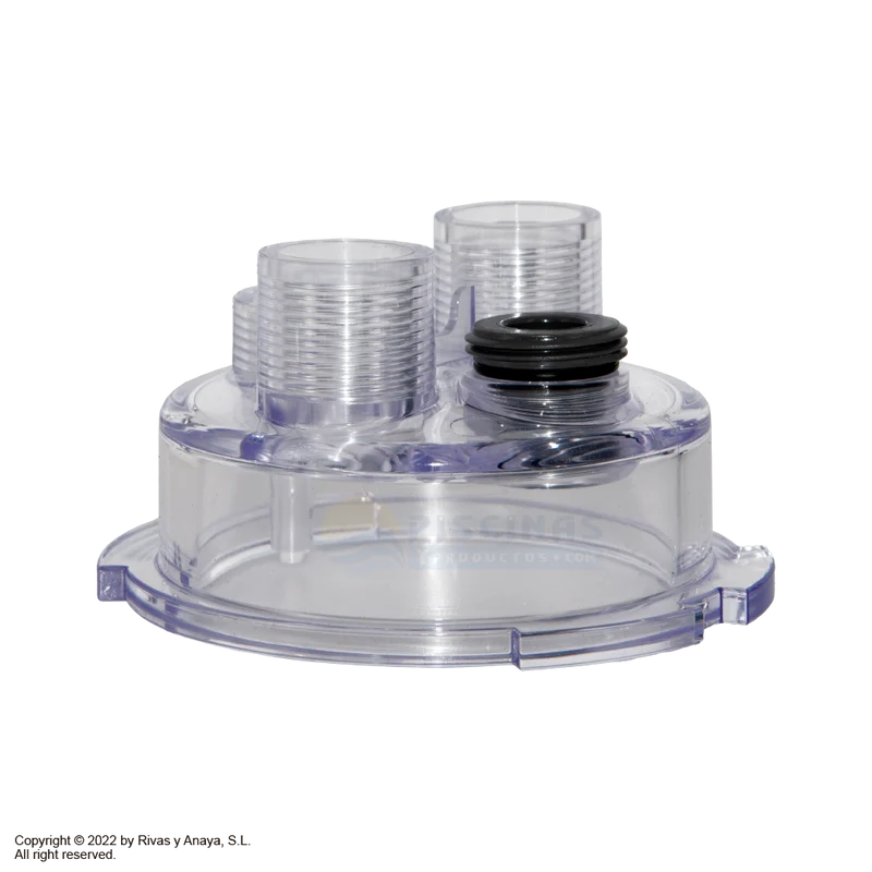 Tapa superior POD(con adaptador roscado para detector de caudal)para Electrolisis Tri pH, Tri Pro, pH Link y Dual Link de Zodiac