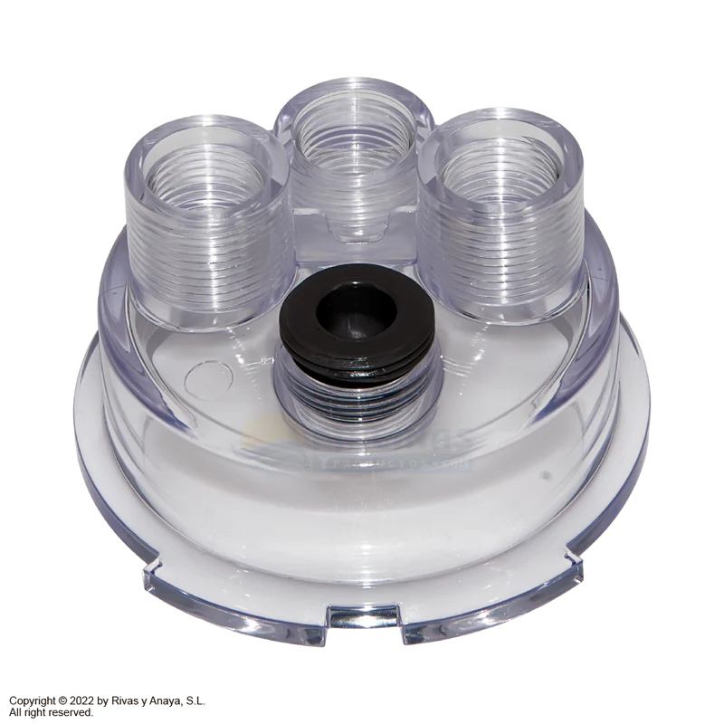 Tapa superior POD(con adaptador roscado para detector de caudal)para Electrolisis Tri pH, Tri Pro, pH Link y Dual Link de Zodiac