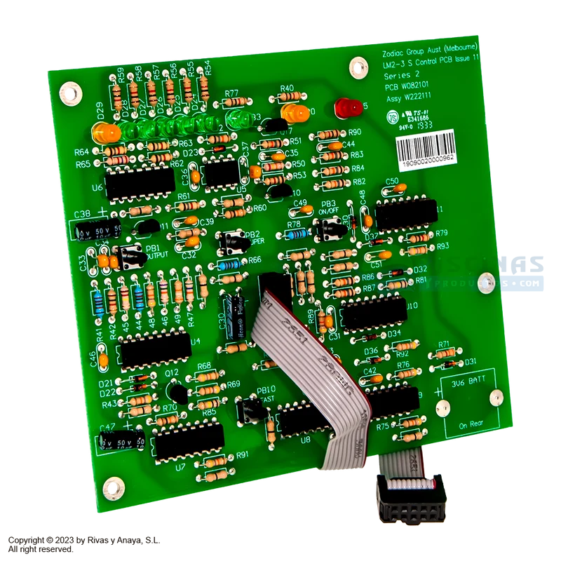 Carta electrónica control sin reloj Serie LMS del clorador salino Zodiac.
