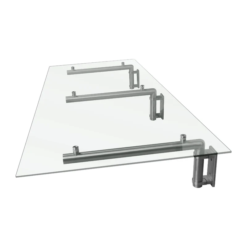 Canopé Auvent en Verre avec Supports - 180 cm x 80 cm