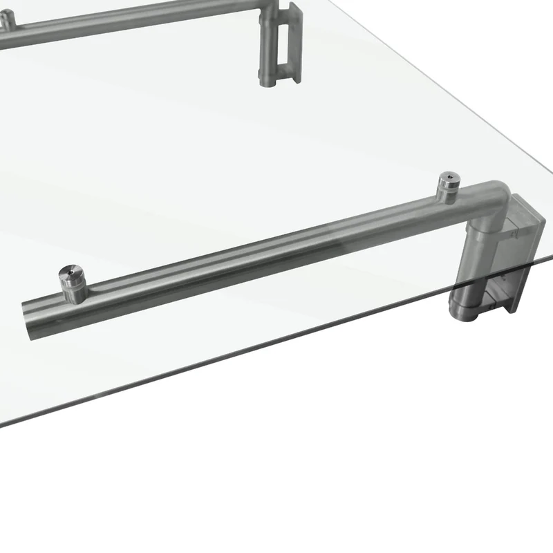 Canopé Auvent en Verre avec Supports - 180 cm x 80 cm