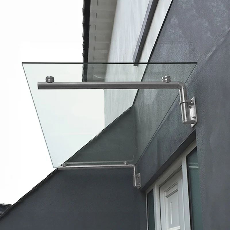 Canopé Auvent en Verre avec Supports - 144 cm x 80 cm