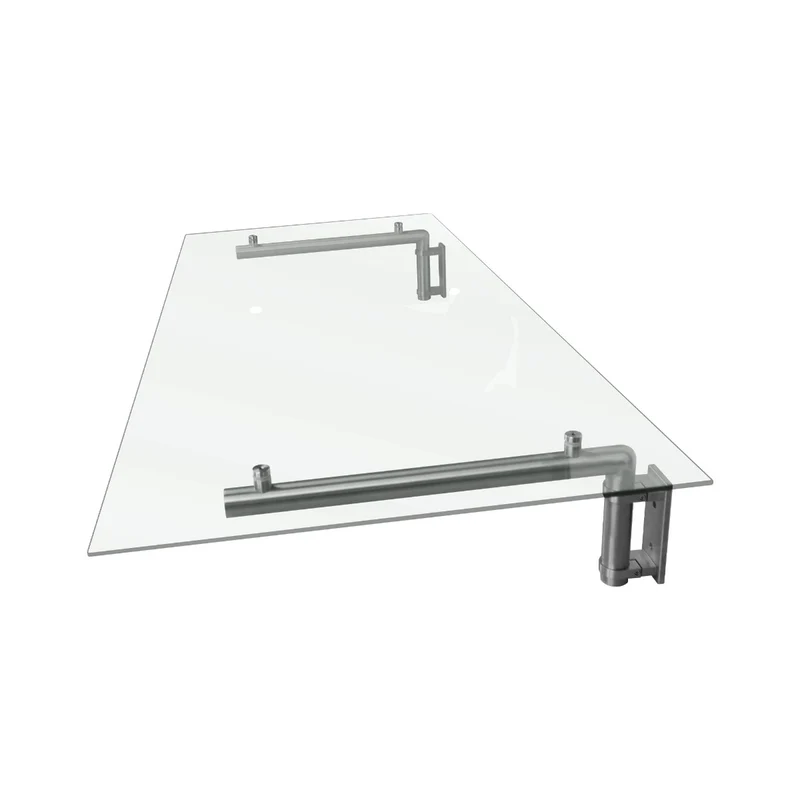 Canopé Auvent en Verre avec Supports - 144 cm x 80 cm