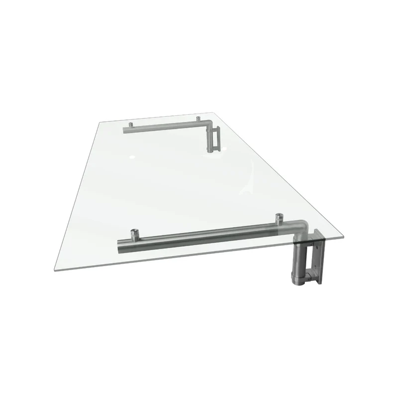 Canopé Auvent en Verre avec Supports - 120 cm x 80 cm