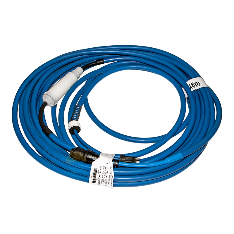 Cable 18 m.-Ø 13 mm., 3 hilos, azul, con Swivel para limpiafondos Dolphin