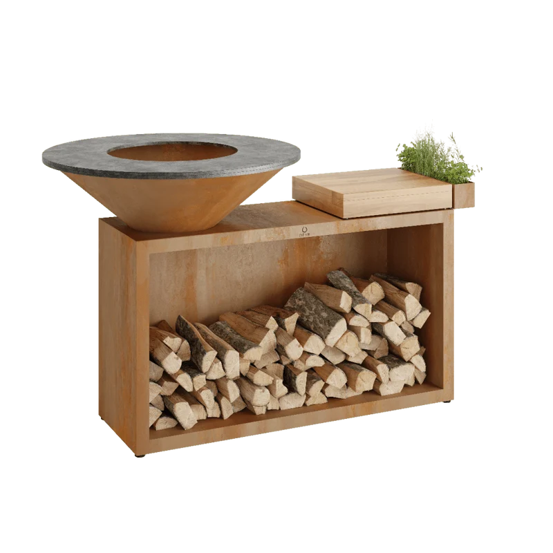 CHURRASCO OFYR - Ilha All-In-One em Aço Corten