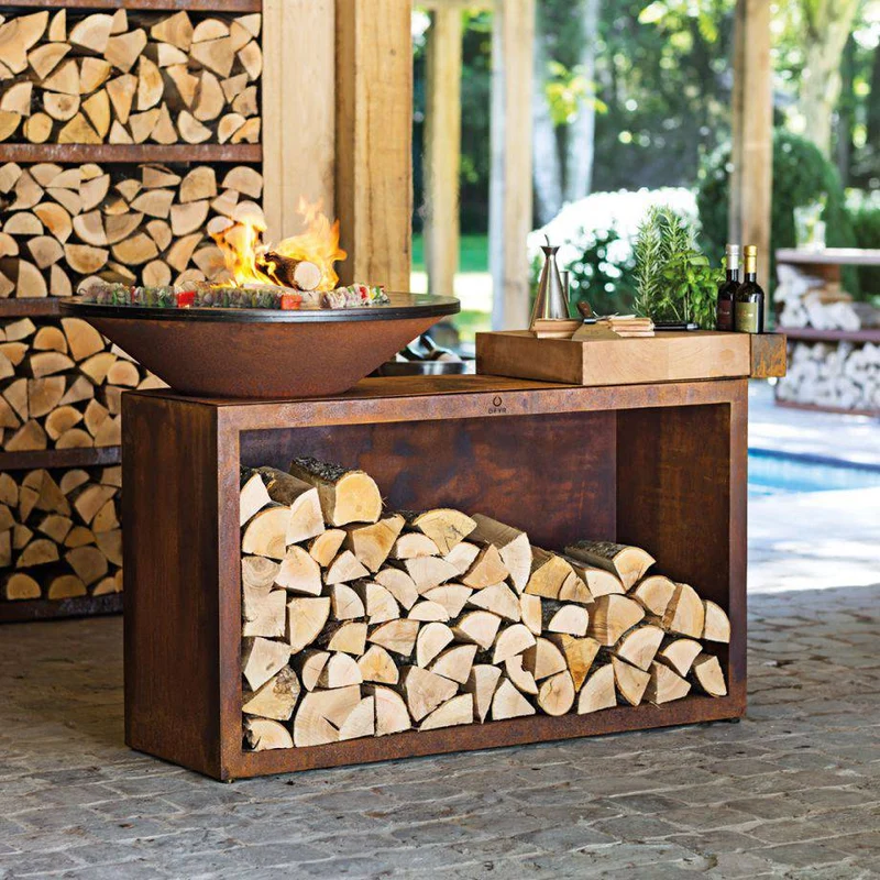 CHURRASCO OFYR - Ilha All-In-One em Aço Corten