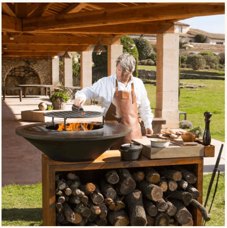 CHURRASCO OFYR - Ilha All-In-One em Aço Corten