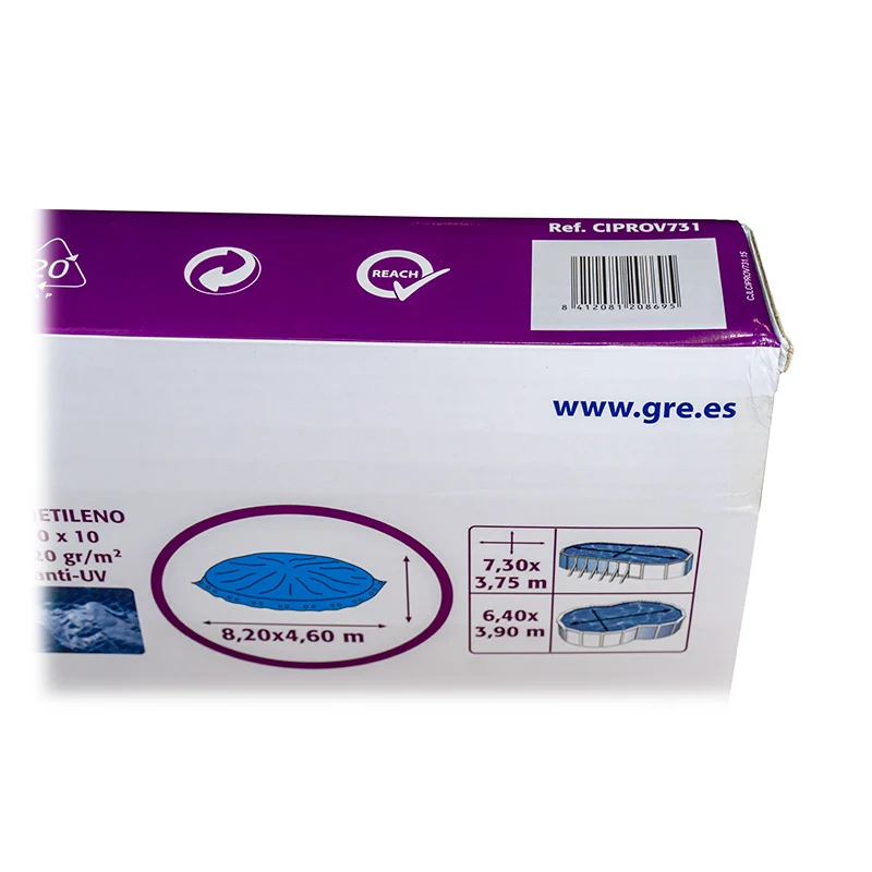 Cubierta invierno GRE 820 × 460 cm para piscina ovalada – CIPROV731