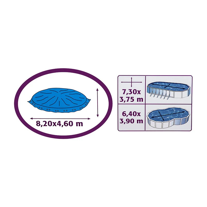 Cubierta invierno GRE 820 × 460 cm para piscina ovalada – CIPROV731
