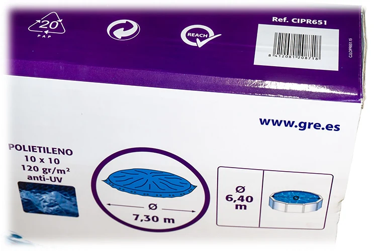 Cubierta invierno GRE Ø730 cm para piscina redonda Ø640 cm – CIPR651