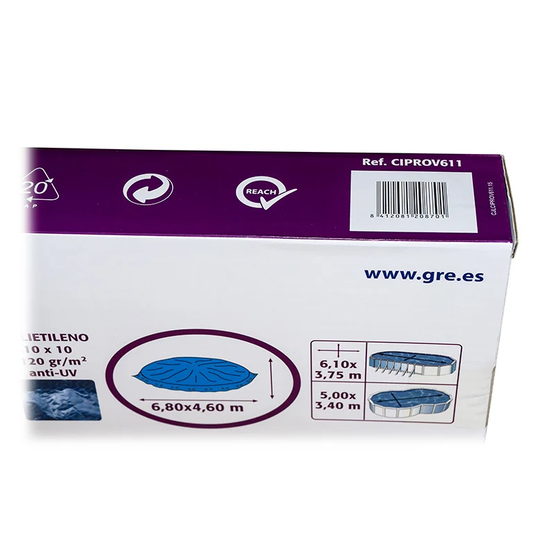 Cubierta invierno GRE 680 × 460 cm para piscina ovalada – CIPROV611