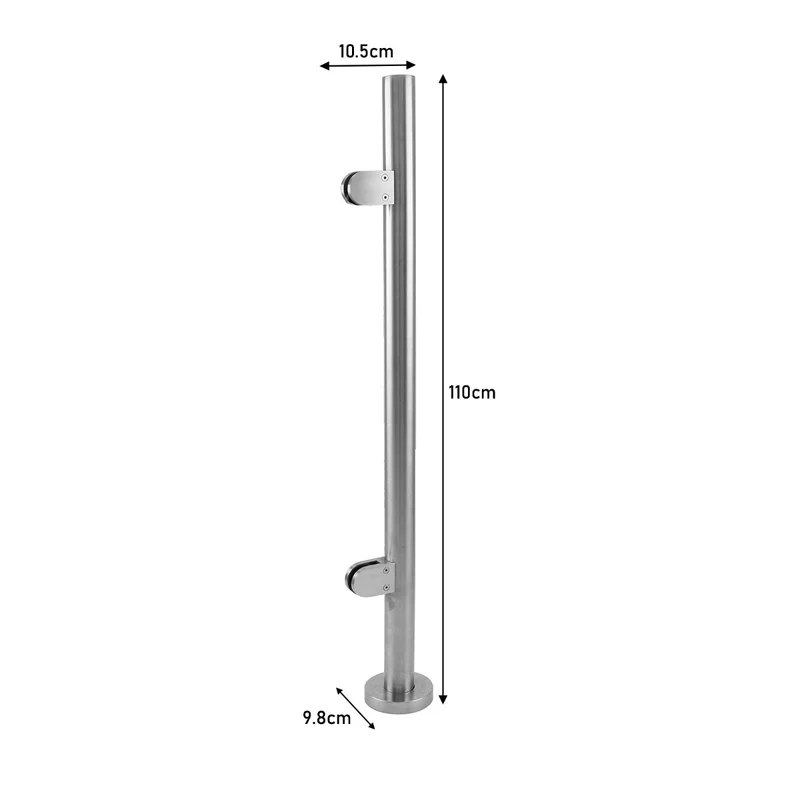 Poteau de Garde-Corps en Acier - Pièce d'Extrémité 110 cm