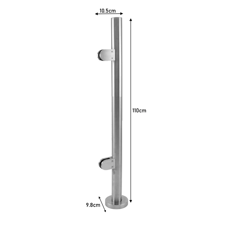 Poteau de Garde-Corps en Acier - Pièce d'Extrémité 90 cm