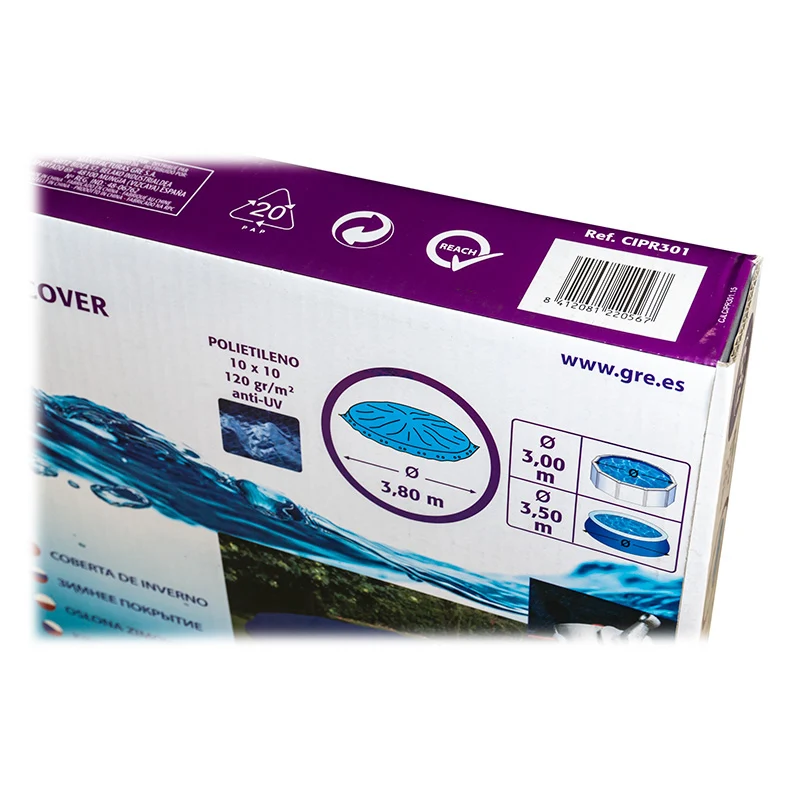 Cubierta invierno GRE Ø380 cm para piscina redonda Ø300 cm – CIPR301