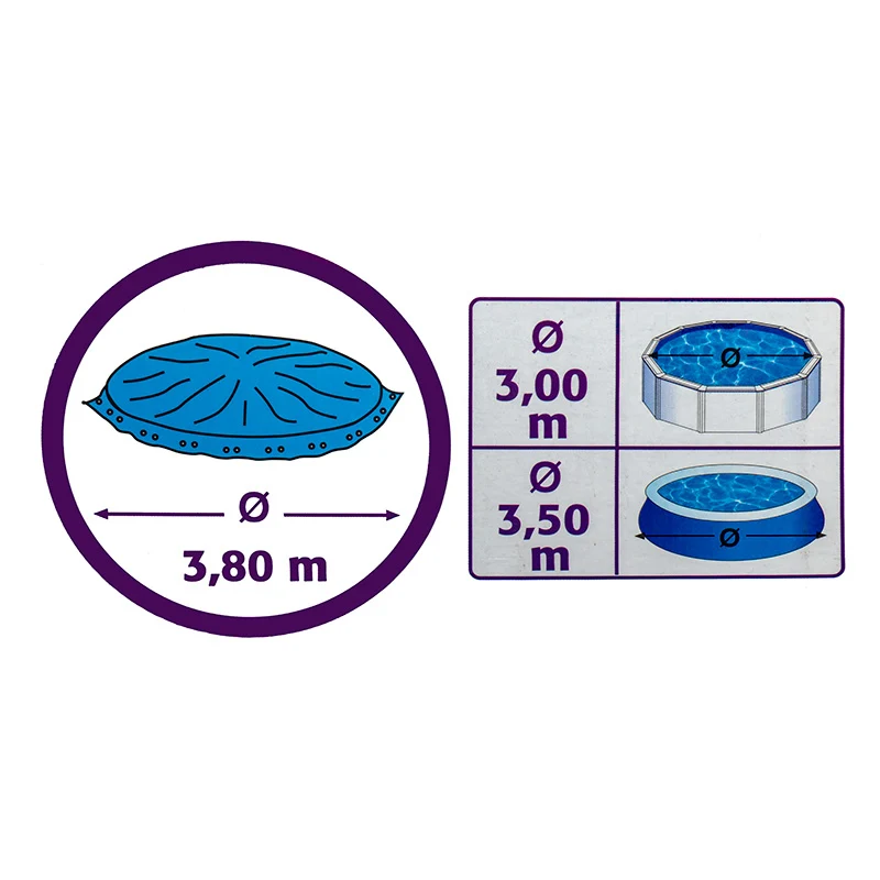 Cubierta invierno GRE Ø380 cm para piscina redonda Ø300 cm – CIPR301