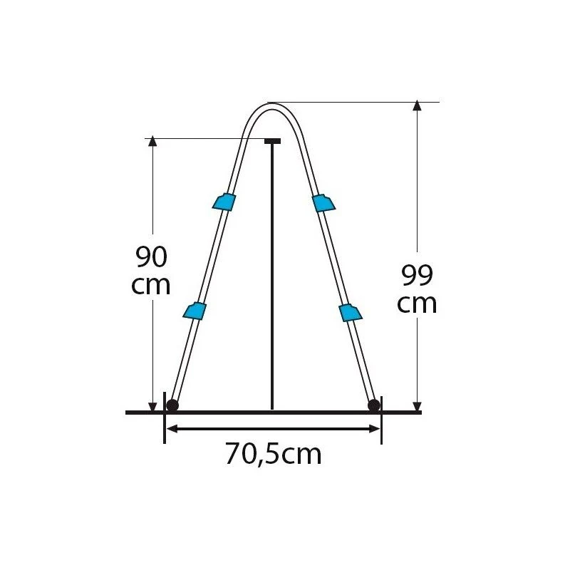 Escalera GRE tipo tijera 98cm 2x2 peldaños AR109