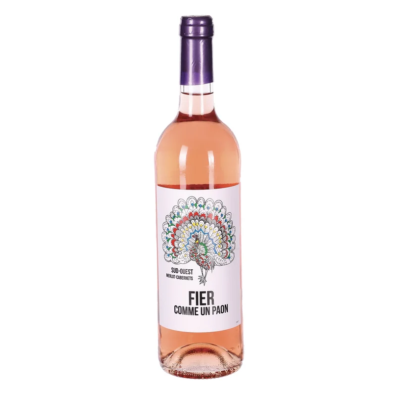 FIER COMME UN PAON MERLOT CABERNETS IGP COMTE TOLOSAN 2022 ROSE 12,5%
