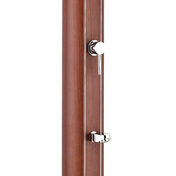 Gre - Ducha solar redonda aspecto madera 32 litros DSALR32W