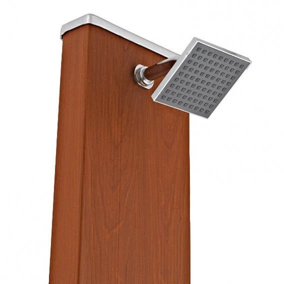 Gre - Ducha solar cuadrada aspecto madera 32 litros DSALC32W